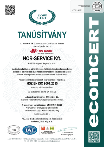 MSZ EN ISO 9001:2005